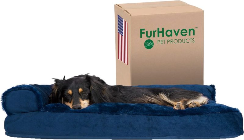 Furhaven Orthopedic Dog Bed for Medium/Small Dogs w/ Removable Bolsters & Washable Cover, For Dogs Up to 35 lbs - Plush & Almond - Image 452
