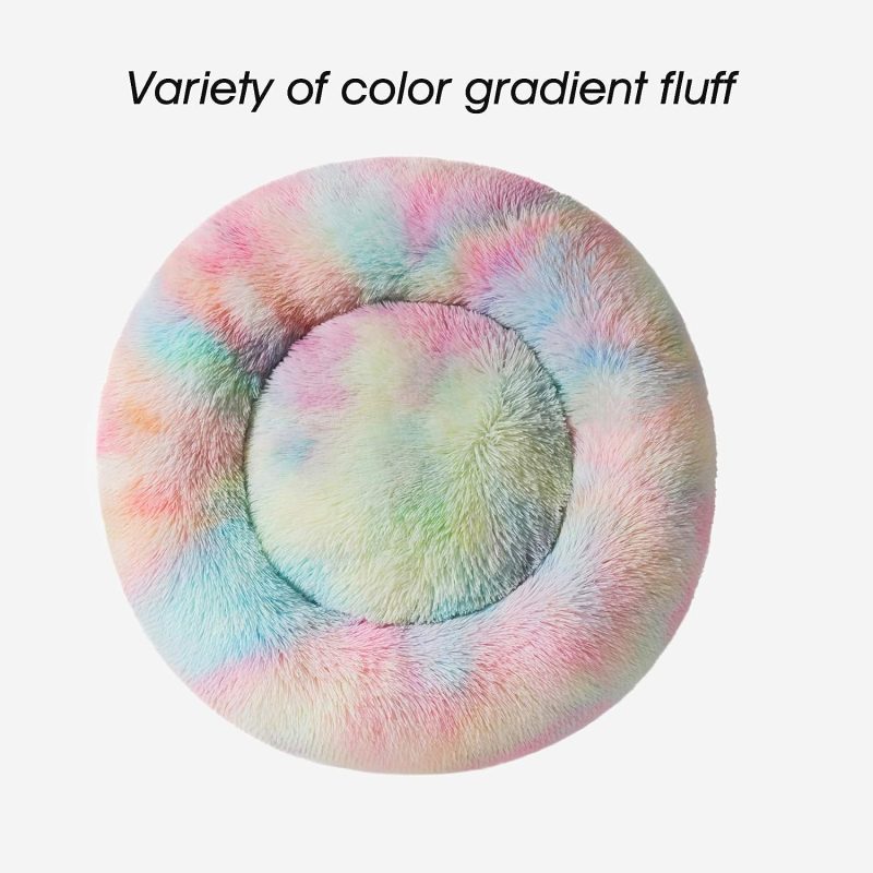 Calming Dog Bed & Cat Bed, Anti-Anxiety Donut Cuddler Warming Cozy Soft Round Fluffy Faux Fur Plush Cushion bed for Small Medium - Image 143
