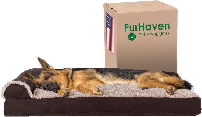 Furhaven Orthopedic Dog Bed for Medium/Small Dogs w/ Removable Bolsters & Washable Cover, For Dogs Up to 35 lbs - Plush & Almond - Image 441