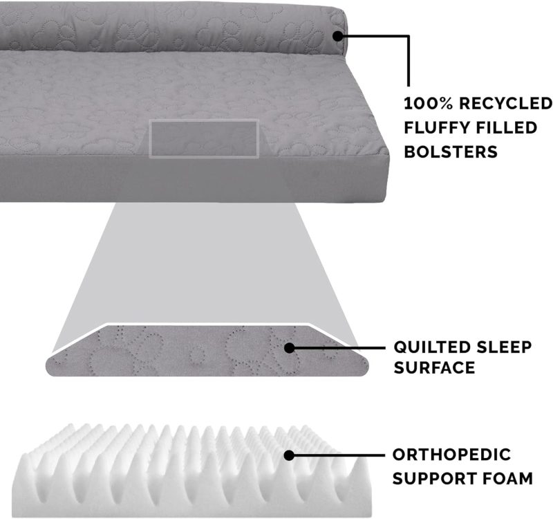 Furhaven Orthopedic Dog Bed for Medium/Small Dogs w/ Removable Bolsters & Washable Cover, For Dogs Up to 35 lbs - Plush & Almond - Image 484