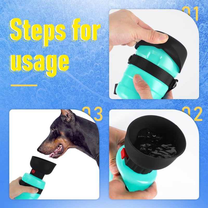 77oz Dog Travel Water Bottle with Pull-Out Drinking Bowl, Portable Dog Water Bowl Dispenser Suitable for Large, Medium, and - Image 5