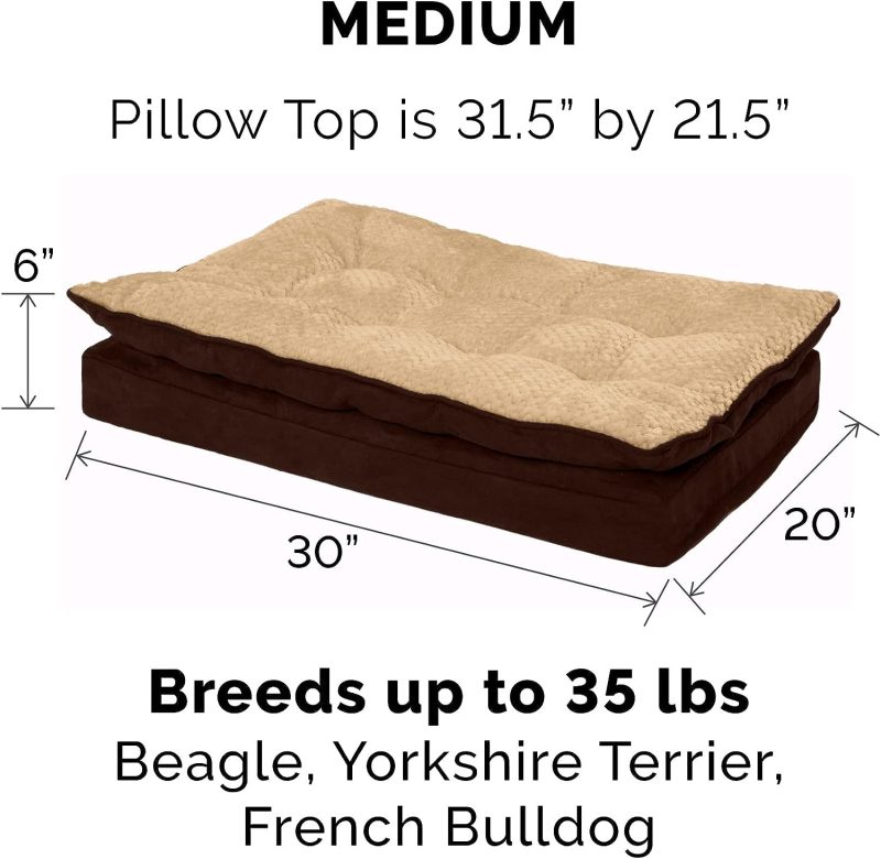 Furhaven Cooling Gel Dog Bed for Large Dogs w/ Removable Bolsters & Washable Cover, For Dogs Up to 95 lbs - Plush & Velvet Waves - Image 291