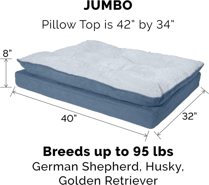 Furhaven Cooling Gel Dog Bed for Large Dogs w/ Removable Bolsters & Washable Cover, For Dogs Up to 95 lbs - Plush & Velvet Waves - Image 240