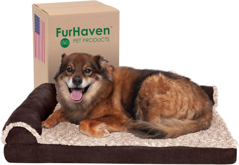 Furhaven Orthopedic Dog Bed for Medium/Small Dogs w/ Removable Bolsters & Washable Cover, For Dogs Up to 35 lbs - Plush & Almond - Image 567