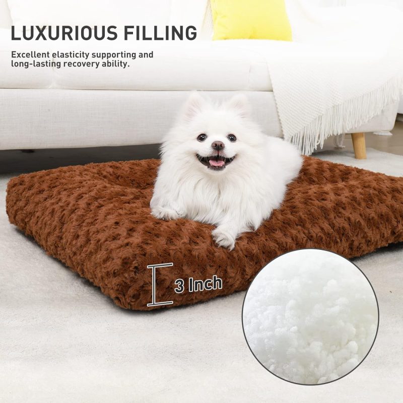 Washable Dog Bed Deluxe Plush Dog Crate Beds Fulffy Comfy Kennel Pad Anti-Slip Pet Sleeping Mat for Large, Jumbo, Medium, Small - Image 15