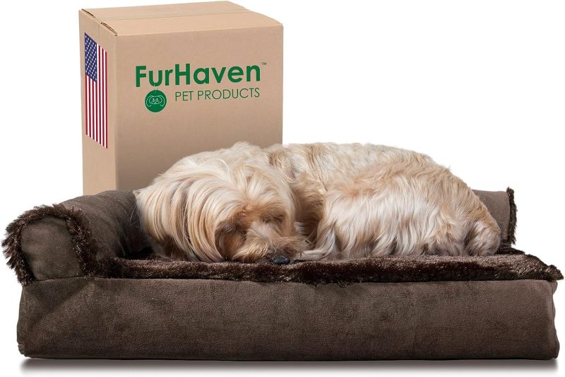 Furhaven Orthopedic Dog Bed for Medium/Small Dogs w/ Removable Bolsters & Washable Cover, For Dogs Up to 35 lbs - Plush & Almond - Image 573