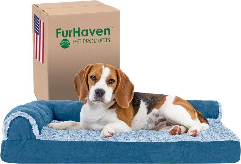 Furhaven Orthopedic Dog Bed for Medium/Small Dogs w/ Removable Bolsters & Washable Cover, For Dogs Up to 35 lbs - Plush & Almond - Image 467