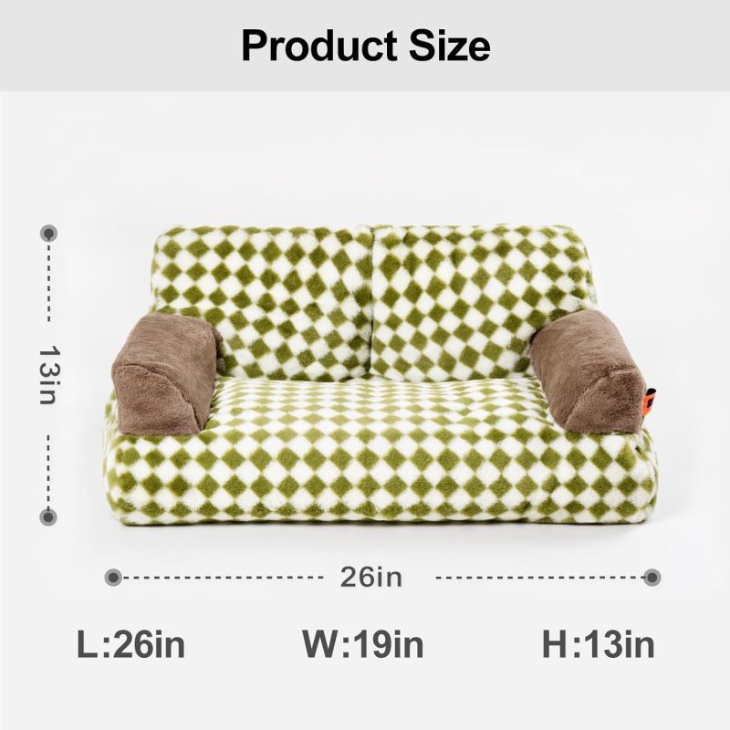 Pet Couch Bed, Washable Cat Beds for Medium Small Dogs & Cats up to 25 lbs, Durable Dog Beds with Non-Slip Bottom, Fluffy Cat - Image 46
