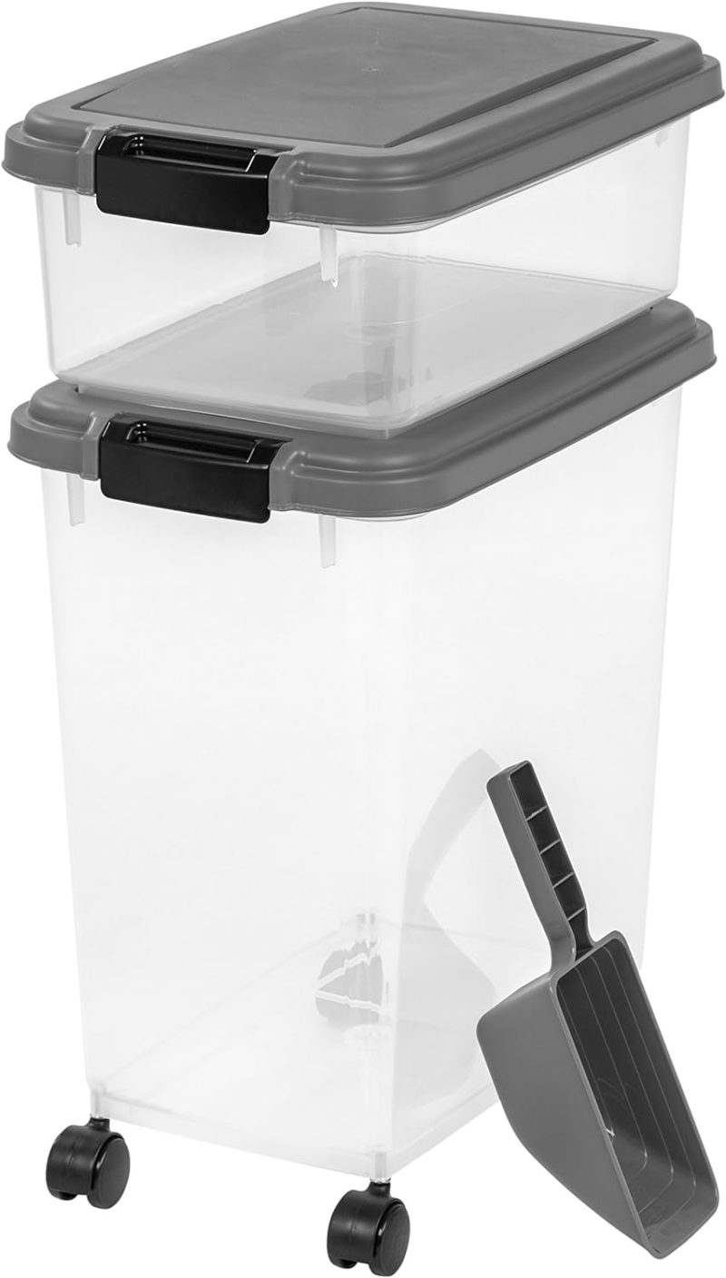 IRIS USA Airtight Pet Food/Treat Storage Container Combo, Blue - Image 40