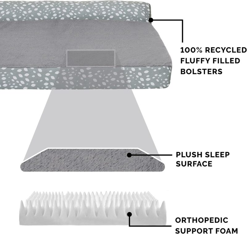Furhaven Orthopedic Dog Bed for Medium/Small Dogs w/ Removable Bolsters & Washable Cover, For Dogs Up to 35 lbs - Plush & Almond - Image 263