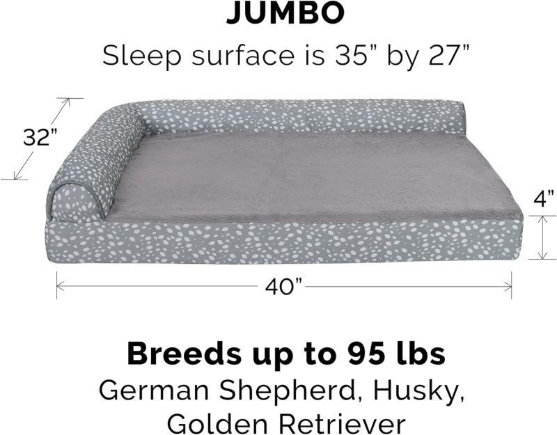 Furhaven Orthopedic Dog Bed for Medium/Small Dogs w/ Removable Bolsters & Washable Cover, For Dogs Up to 35 lbs - Plush & Almond - Image 501