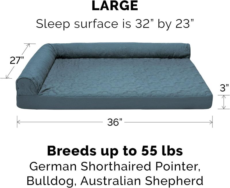 Furhaven Orthopedic Dog Bed for Medium/Small Dogs w/ Removable Bolsters & Washable Cover, For Dogs Up to 35 lbs - Plush & Almond - Image 131