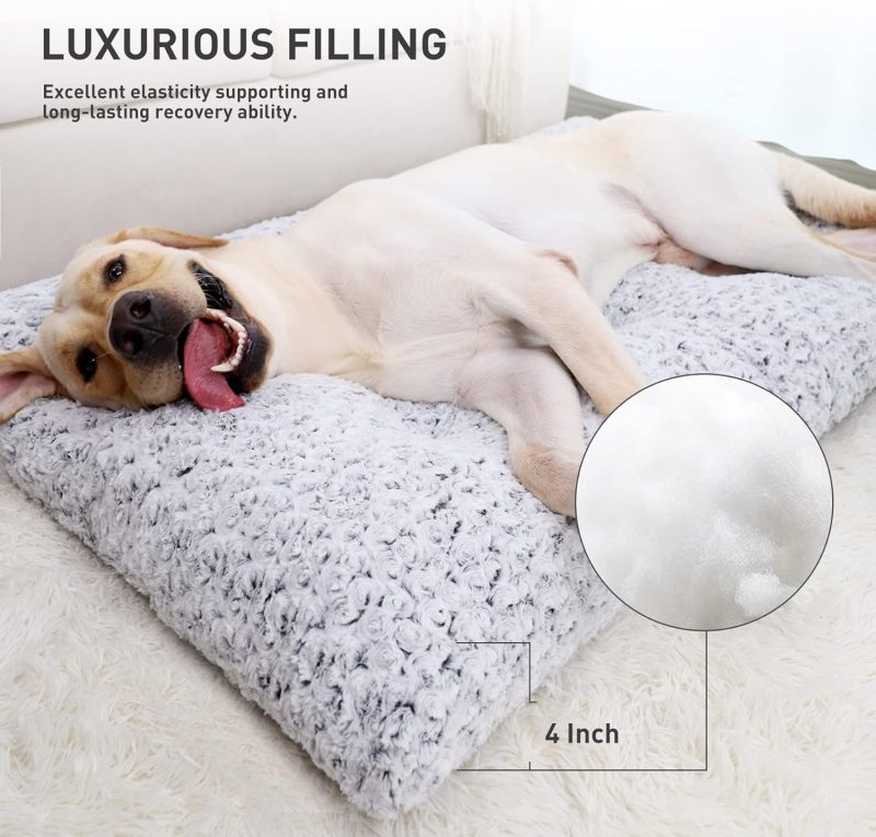 Washable Dog Bed Deluxe Plush Dog Crate Beds Fulffy Comfy Kennel Pad Anti-Slip Pet Sleeping Mat for Large, Jumbo, Medium, Small - Image 45