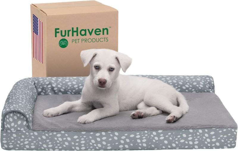 Furhaven Orthopedic Dog Bed for Medium/Small Dogs w/ Removable Bolsters & Washable Cover, For Dogs Up to 35 lbs - Plush & Almond - Image 632