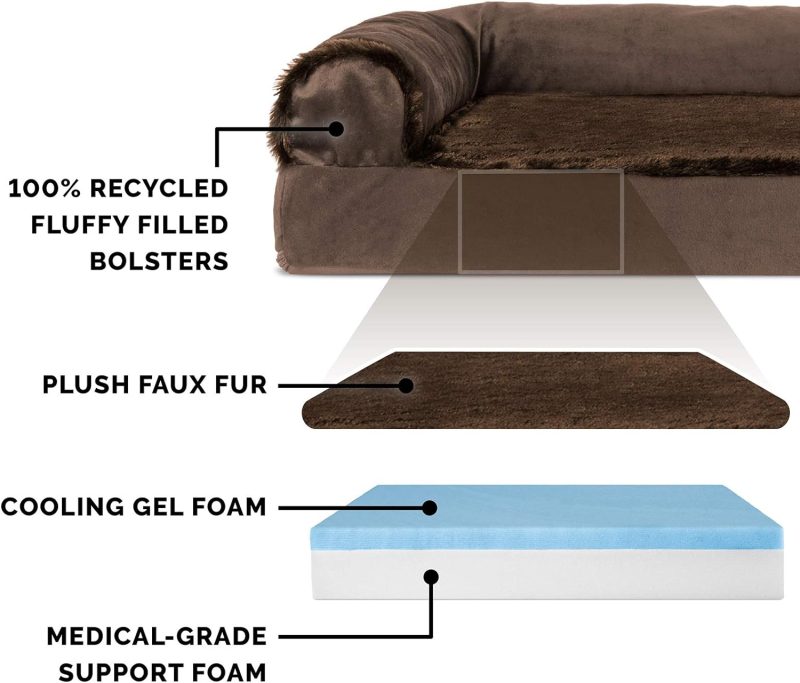 Furhaven Cooling Gel Dog Bed for Large/Medium Dogs w/ Removable Bolsters & Washable Cover, For Dogs Up to 55 lbs - Plush & - Image 83