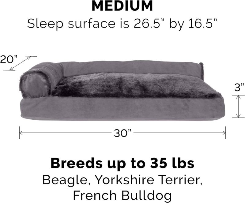 Furhaven Orthopedic Dog Bed for Medium/Small Dogs w/ Removable Bolsters & Washable Cover, For Dogs Up to 35 lbs - Plush & Almond - Image 631