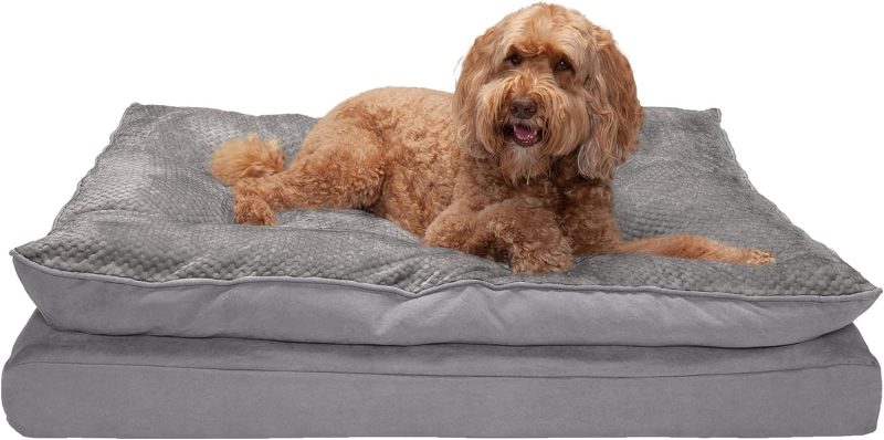 Furhaven Cooling Gel Dog Bed for Large Dogs w/ Removable Bolsters & Washable Cover, For Dogs Up to 95 lbs - Plush & Velvet Waves - Image 407
