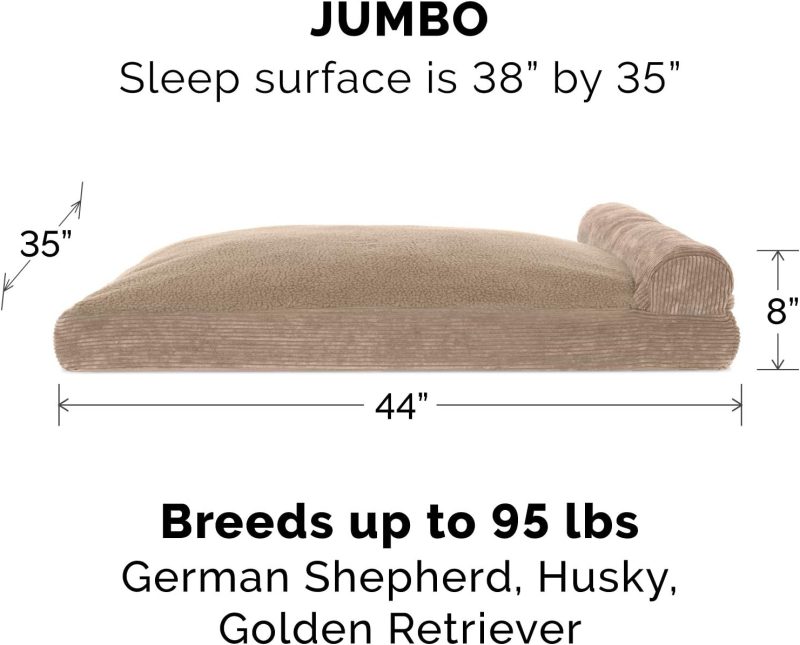 Furhaven Orthopedic Dog Bed for Medium/Small Dogs w/ Removable Bolsters & Washable Cover, For Dogs Up to 35 lbs - Plush & Almond - Image 177