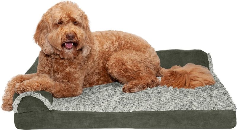 Furhaven Cooling Gel Dog Bed for Large/Medium Dogs w/ Removable Bolsters & Washable Cover, For Dogs Up to 55 lbs - Plush & - Image 365