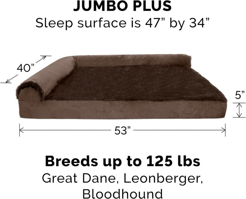 Furhaven Orthopedic Dog Bed for Medium/Small Dogs w/ Removable Bolsters & Washable Cover, For Dogs Up to 35 lbs - Plush & Almond - Image 82