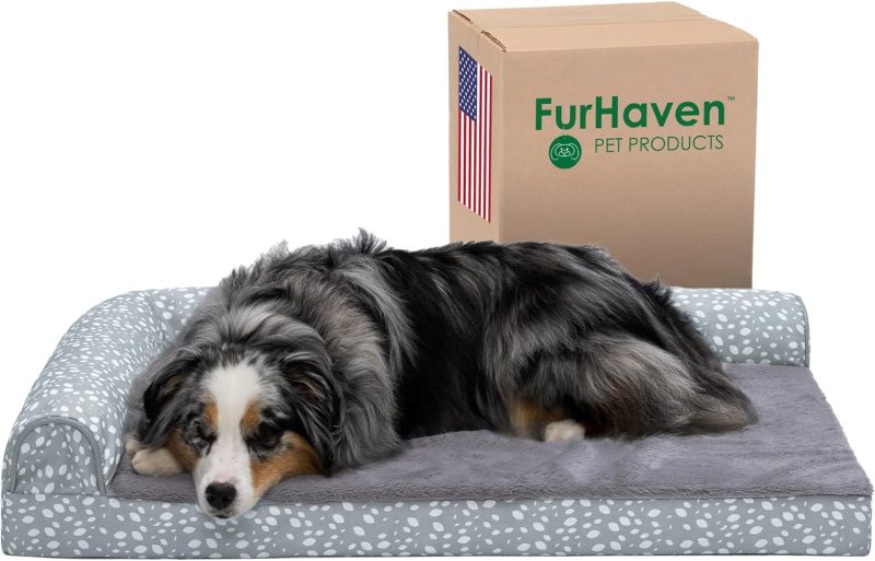 Furhaven Orthopedic Dog Bed for Medium/Small Dogs w/ Removable Bolsters & Washable Cover, For Dogs Up to 35 lbs - Plush & Almond - Image 407