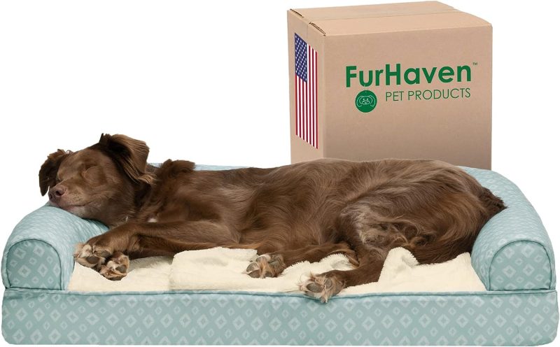 Furhaven Cooling Gel Dog Bed for Large Dogs w/ Removable Bolsters & Washable Cover, For Dogs Up to 95 lbs - Plush & Velvet Waves - Image 413