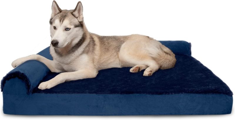 Furhaven Orthopedic Dog Bed for Medium/Small Dogs w/ Removable Bolsters & Washable Cover, For Dogs Up to 35 lbs - Plush & Almond - Image 670