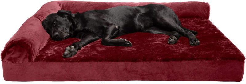Furhaven Orthopedic Dog Bed for Medium/Small Dogs w/ Removable Bolsters & Washable Cover, For Dogs Up to 35 lbs - Plush & Almond - Image 690