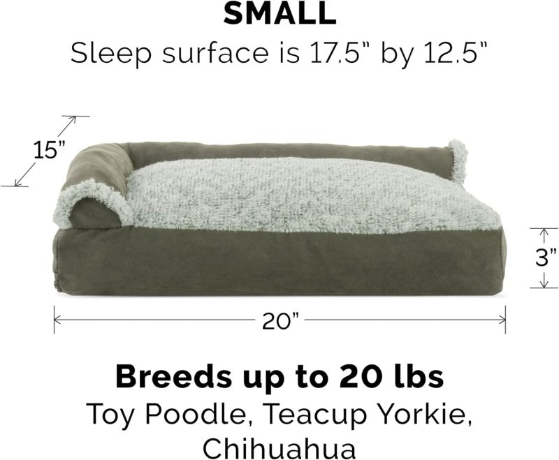 Furhaven Orthopedic Dog Bed for Medium/Small Dogs w/ Removable Bolsters & Washable Cover, For Dogs Up to 35 lbs - Plush & Almond - Image 167