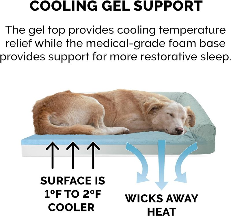 Furhaven Orthopedic Dog Bed for Medium/Small Dogs w/ Removable Bolsters & Washable Cover, For Dogs Up to 35 lbs - Plush & Almond - Image 136