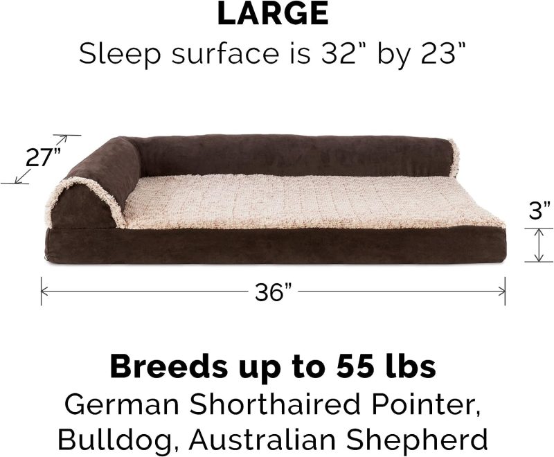 Furhaven Cooling Gel Dog Bed for Large/Medium Dogs w/ Removable Bolsters & Washable Cover, For Dogs Up to 55 lbs - Plush & - Image 243