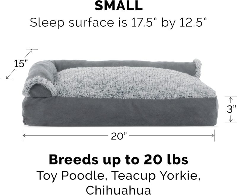 Furhaven Orthopedic Dog Bed for Medium/Small Dogs w/ Removable Bolsters & Washable Cover, For Dogs Up to 35 lbs - Plush & Almond - Image 461