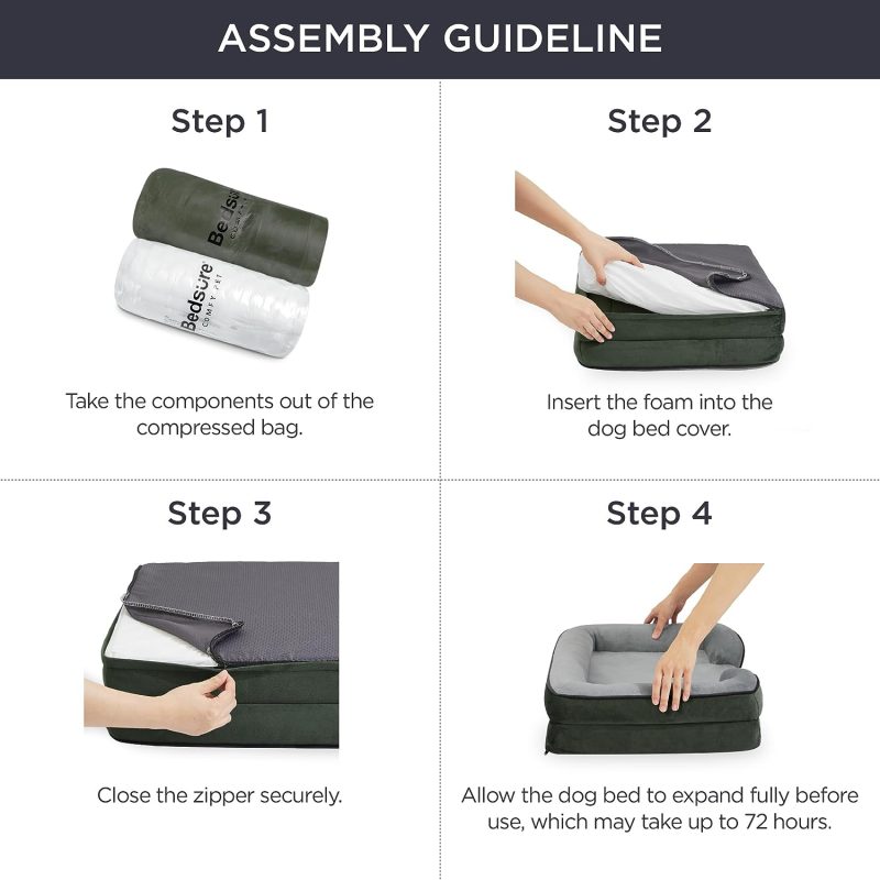 Bedsure Orthopedic Dog Bed for Medium Dogs -Foam Sofa with Removable Washable Cover, Waterproof Lining and Nonskid Bottom Couch, - Image 7