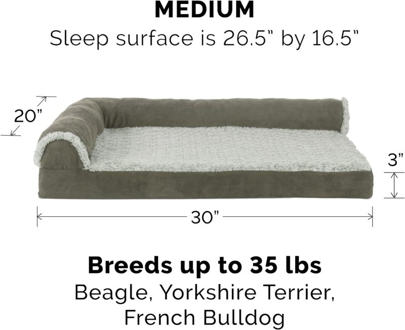 Furhaven Cooling Gel Dog Bed for Large/Medium Dogs w/ Removable Bolsters & Washable Cover, For Dogs Up to 55 lbs - Plush & - Image 436