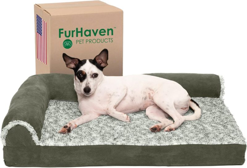 Furhaven Orthopedic Dog Bed for Medium/Small Dogs w/ Removable Bolsters & Washable Cover, For Dogs Up to 35 lbs - Plush & Almond - Image 665