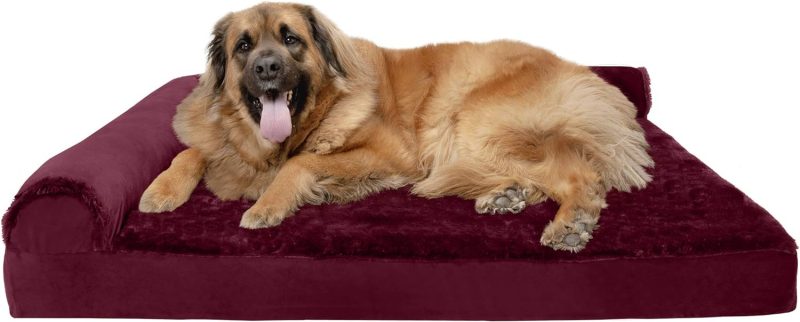 Furhaven Orthopedic Dog Bed for Medium/Small Dogs w/ Removable Bolsters & Washable Cover, For Dogs Up to 35 lbs - Plush & Almond - Image 403