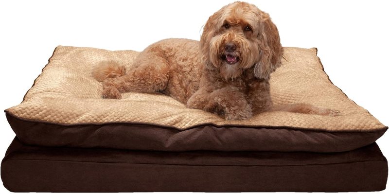 Furhaven Cooling Gel Dog Bed for Large Dogs w/ Removable Bolsters & Washable Cover, For Dogs Up to 95 lbs - Plush & Velvet Waves - Image 218
