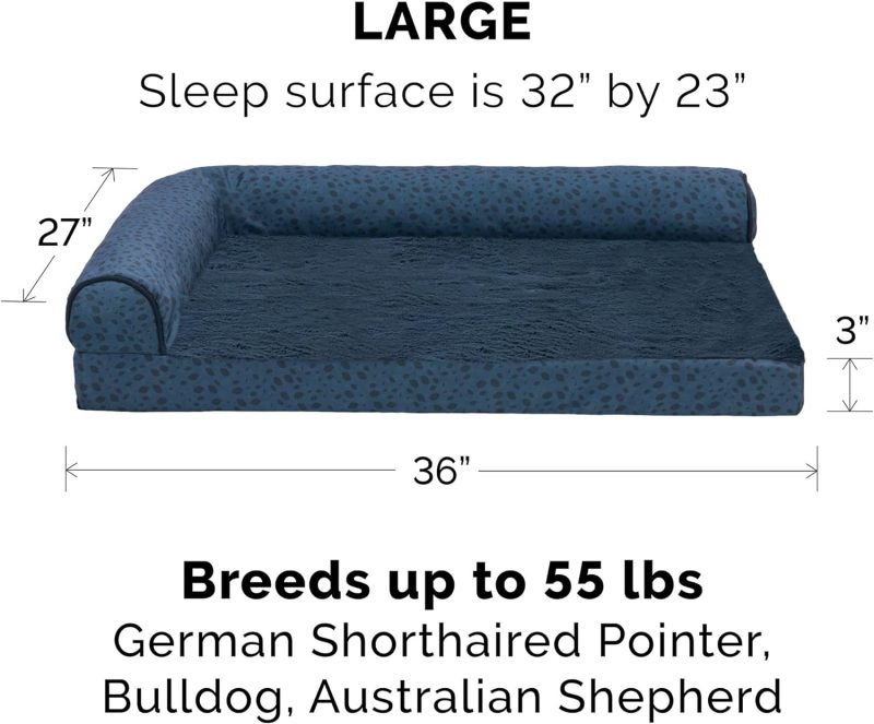 Furhaven Orthopedic Dog Bed for Medium/Small Dogs w/ Removable Bolsters & Washable Cover, For Dogs Up to 35 lbs - Plush & Almond - Image 44