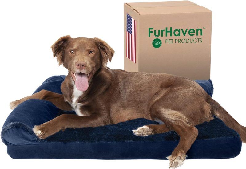 Furhaven Orthopedic Dog Bed for Medium/Small Dogs w/ Removable Bolsters & Washable Cover, For Dogs Up to 35 lbs - Plush & Almond - Image 415