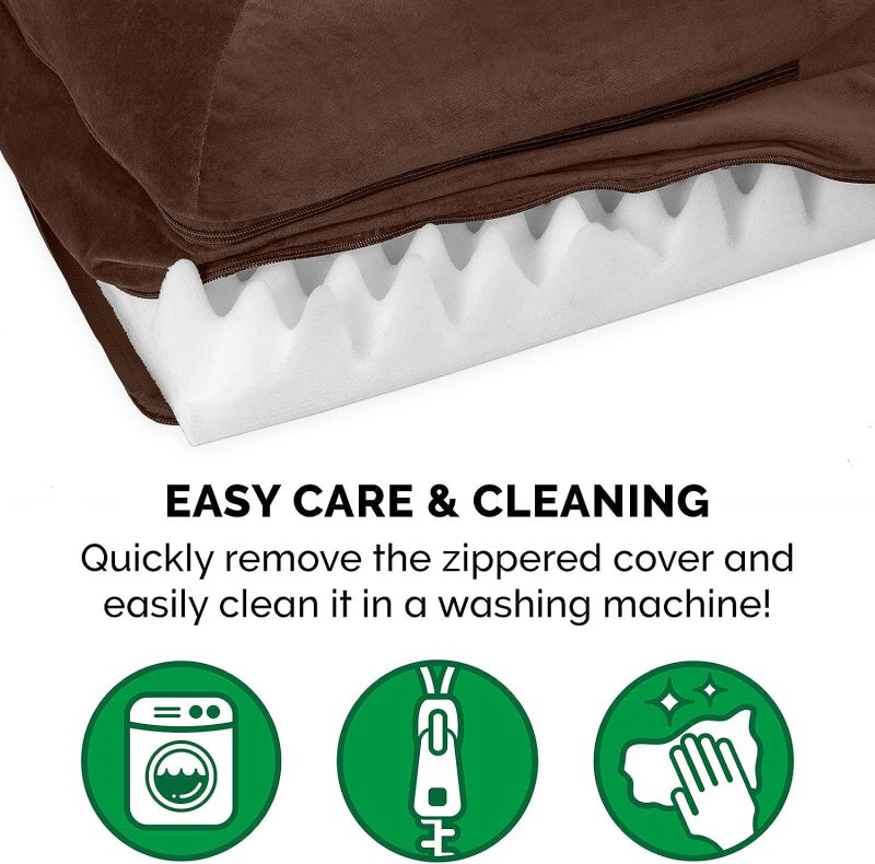 Furhaven Orthopedic Dog Bed for Medium/Small Dogs w/ Removable Bolsters & Washable Cover, For Dogs Up to 35 lbs - Plush & Almond - Image 340