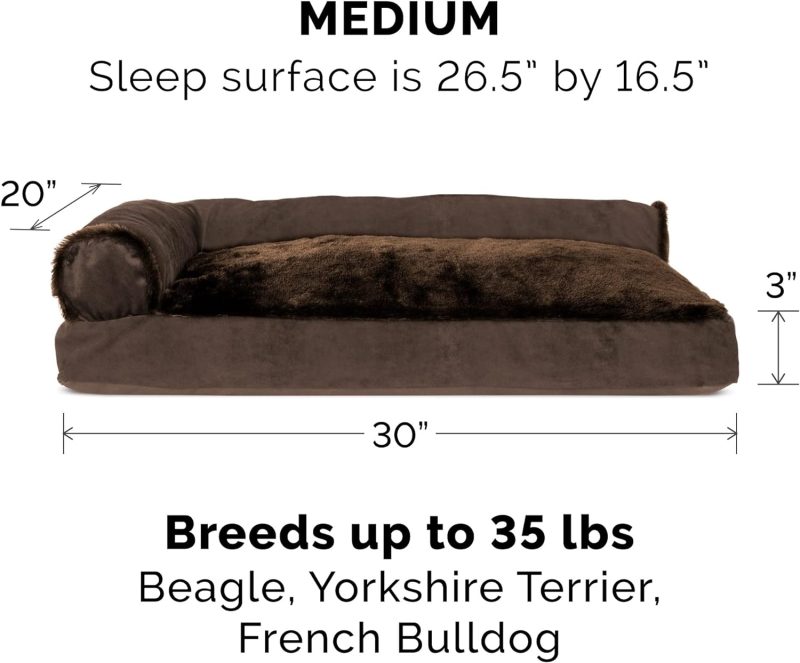 Furhaven Orthopedic Dog Bed for Medium/Small Dogs w/ Removable Bolsters & Washable Cover, For Dogs Up to 35 lbs - Plush & Almond - Image 28