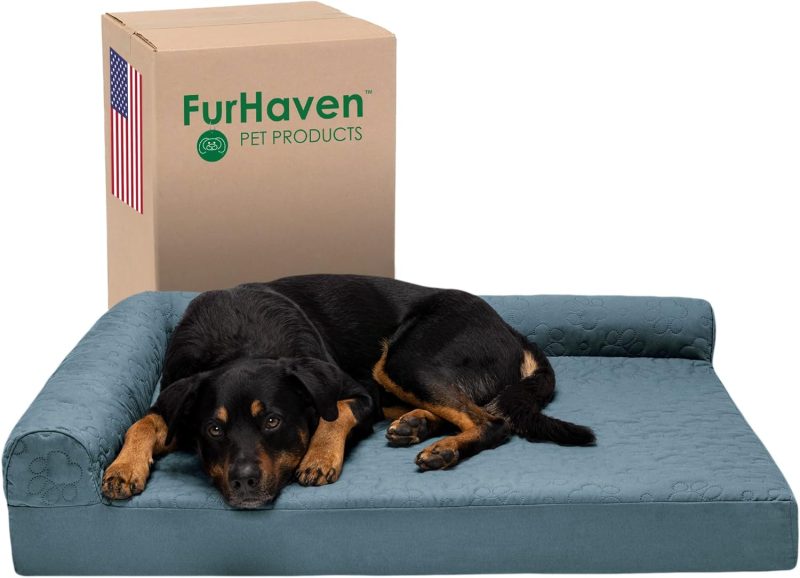 Furhaven Cooling Gel Dog Bed for Large/Medium Dogs w/ Removable Bolsters & Washable Cover, For Dogs Up to 55 lbs - Plush & - Image 509
