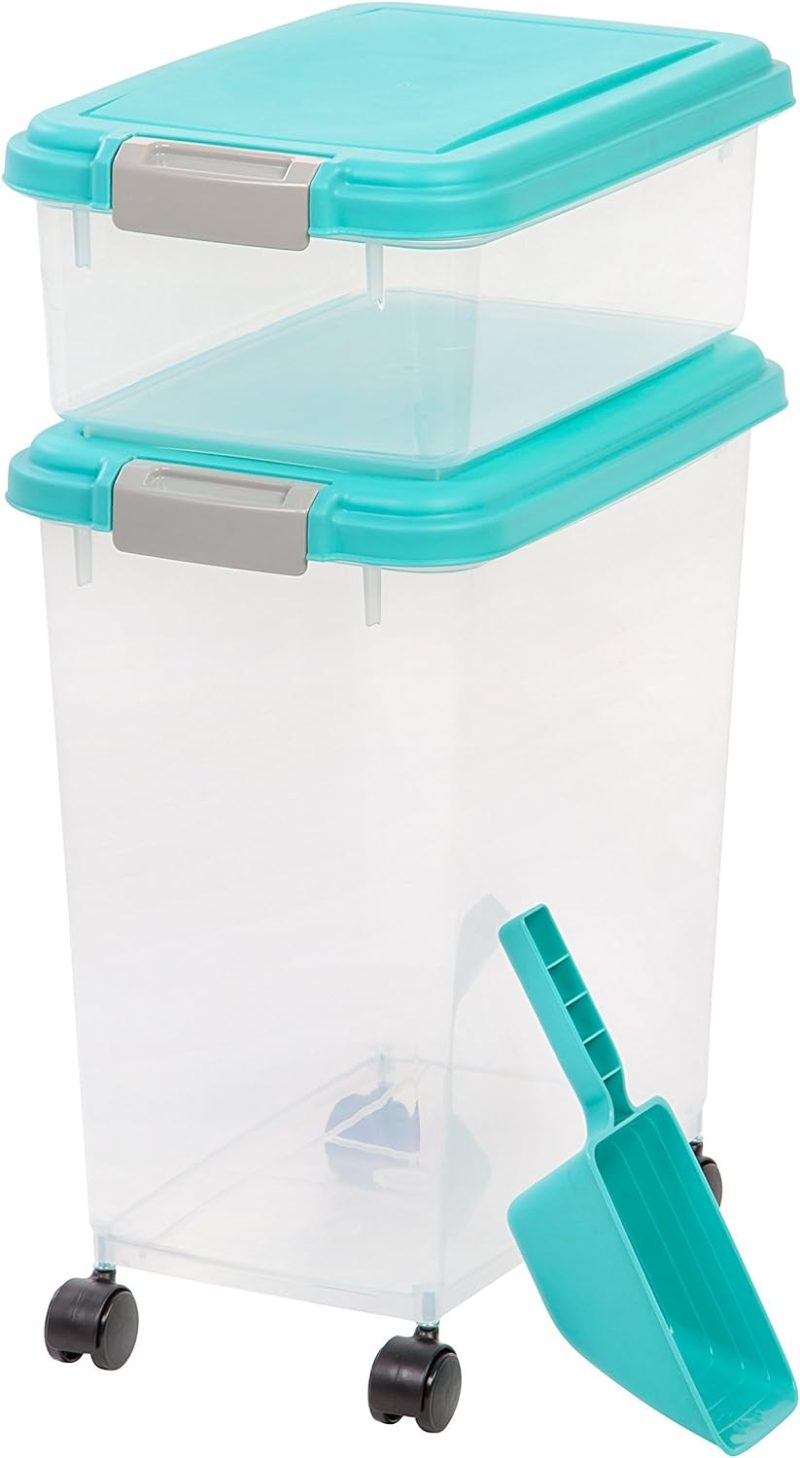IRIS USA Airtight Pet Food/Treat Storage Container Combo, Blue - Image 53