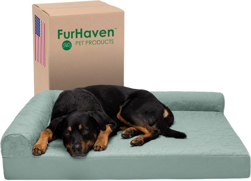 Furhaven Orthopedic Dog Bed for Medium/Small Dogs w/ Removable Bolsters & Washable Cover, For Dogs Up to 35 lbs - Plush & Almond - Image 584
