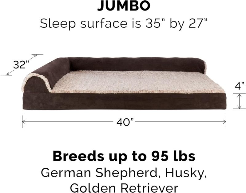 Furhaven Orthopedic Dog Bed for Medium/Small Dogs w/ Removable Bolsters & Washable Cover, For Dogs Up to 35 lbs - Plush & Almond - Image 187
