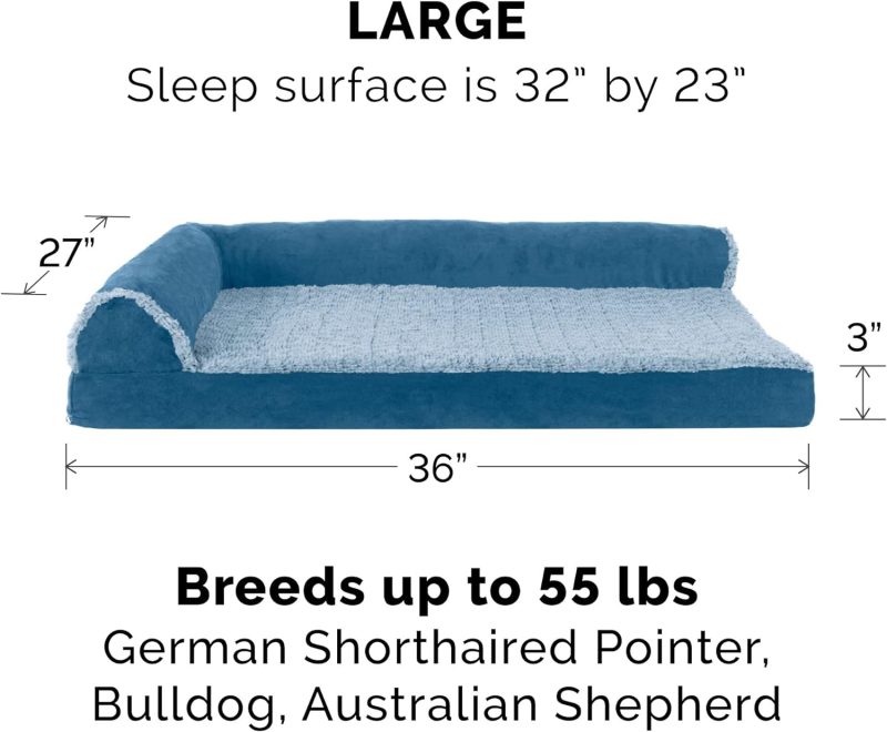 Furhaven Orthopedic Dog Bed for Medium/Small Dogs w/ Removable Bolsters & Washable Cover, For Dogs Up to 35 lbs - Plush & Almond - Image 141