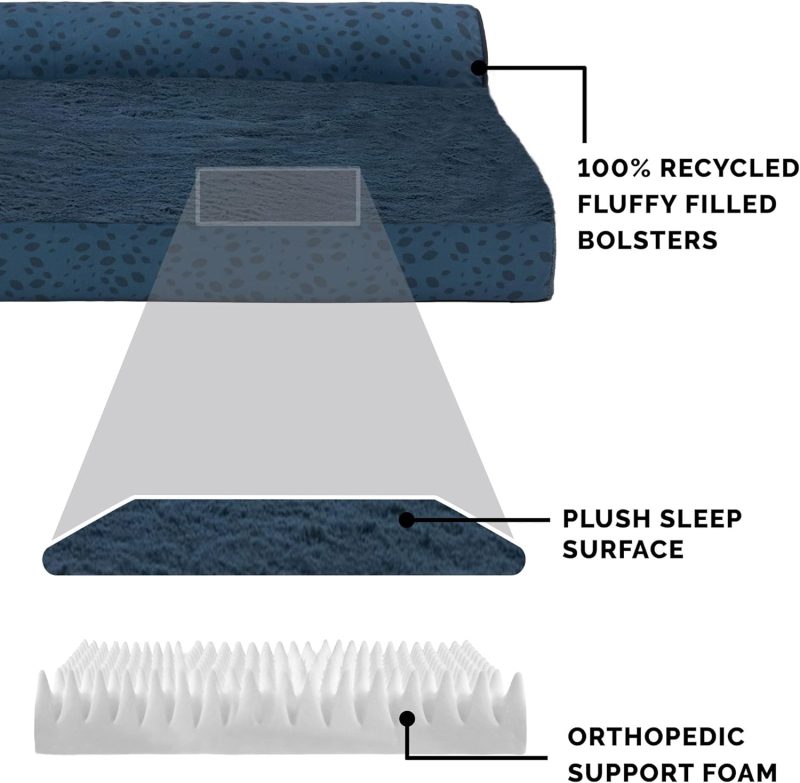 Furhaven Orthopedic Dog Bed for Medium/Small Dogs w/ Removable Bolsters & Washable Cover, For Dogs Up to 35 lbs - Plush & Almond - Image 457