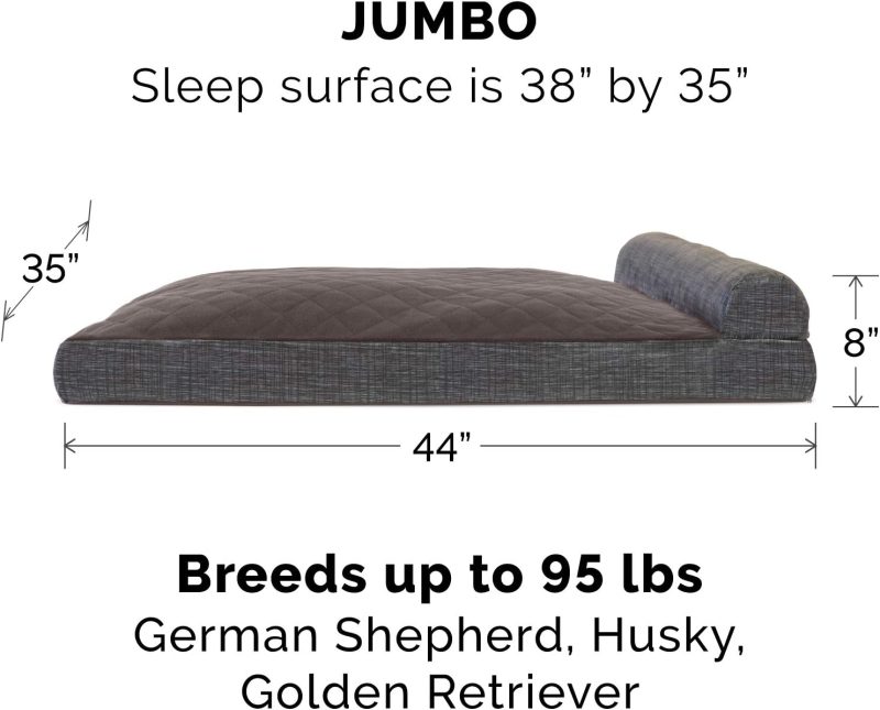 Furhaven Orthopedic Dog Bed for Medium/Small Dogs w/ Removable Bolsters & Washable Cover, For Dogs Up to 35 lbs - Plush & Almond - Image 619
