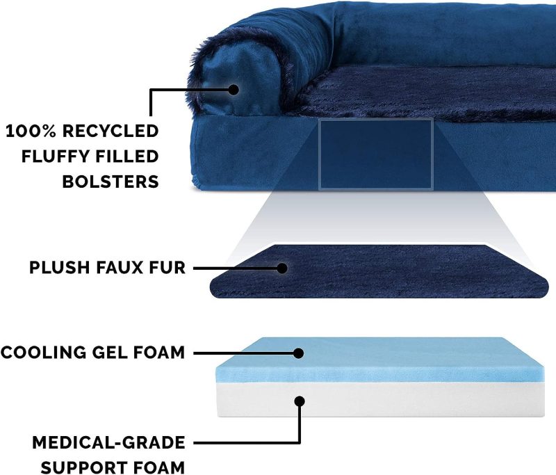 Furhaven Cooling Gel Dog Bed for Large/Medium Dogs w/ Removable Bolsters & Washable Cover, For Dogs Up to 55 lbs - Plush & - Image 163