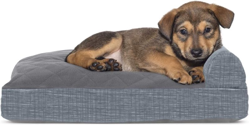 Furhaven Orthopedic Dog Bed for Medium/Small Dogs w/ Removable Bolsters & Washable Cover, For Dogs Up to 35 lbs - Plush & Almond - Image 713